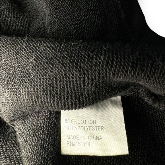 Lea & Viola Puff Sleeve Belted Black Sweatshirt | Women's Size L - Picture 4 of 6